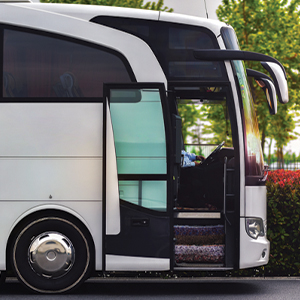 image of a bus with an open door